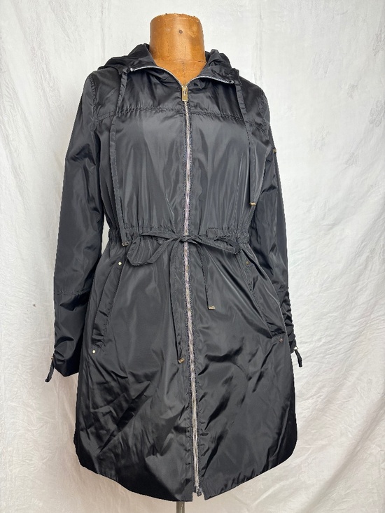 Via Spiga Jackets & Blazers - NWT Via Spiga Zip Front Anorak w/ Adj. Sleeve Detail/Attached Hood Black Sz. S